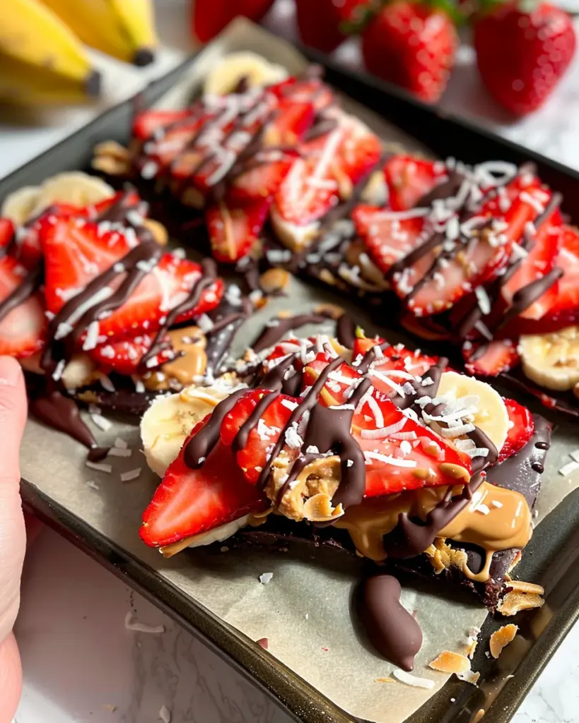 4-ingredient Strawberry Banana Bark