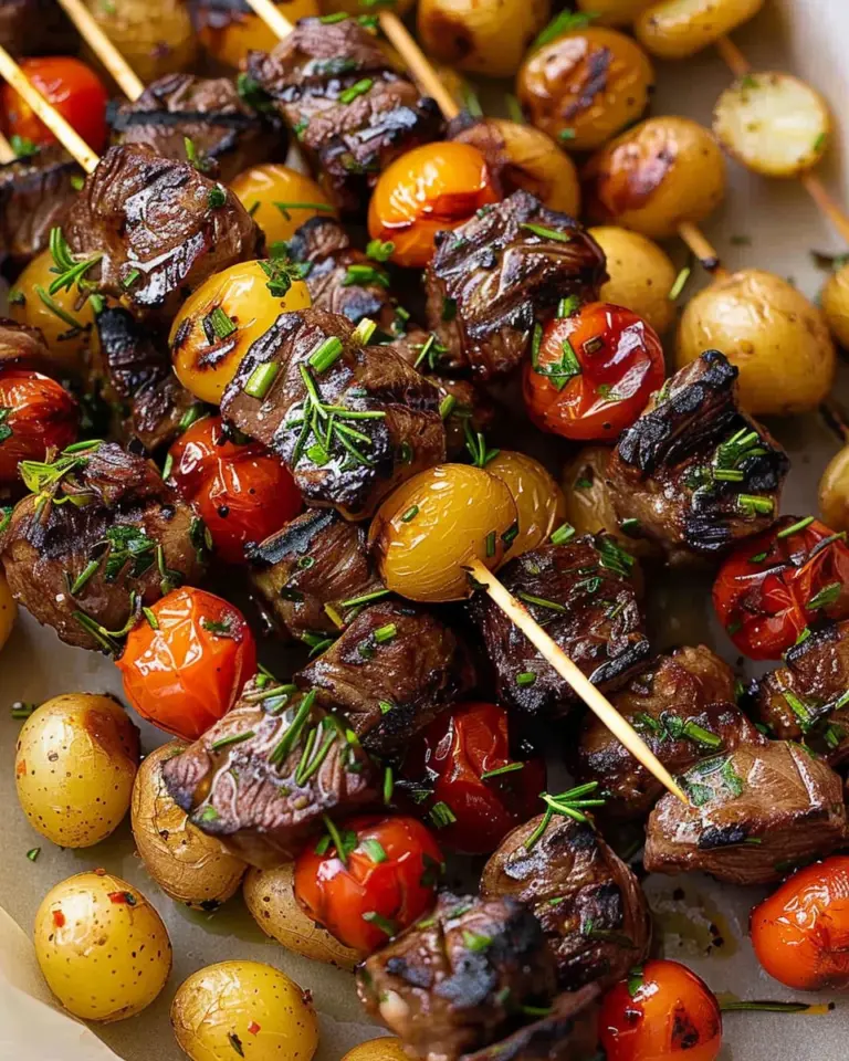 Rosemary Garlic Steak Kebabs
