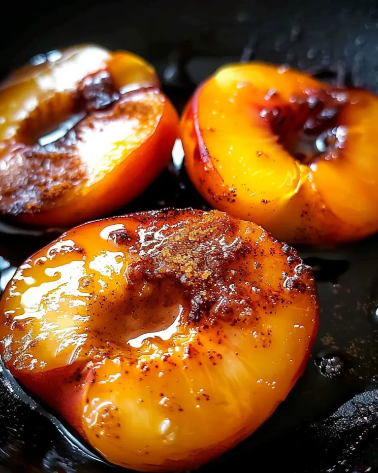 Pan fried peaches