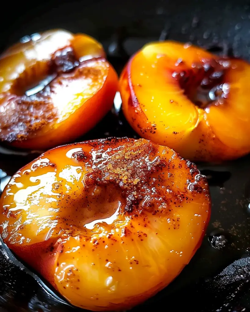 Pan fried peaches
