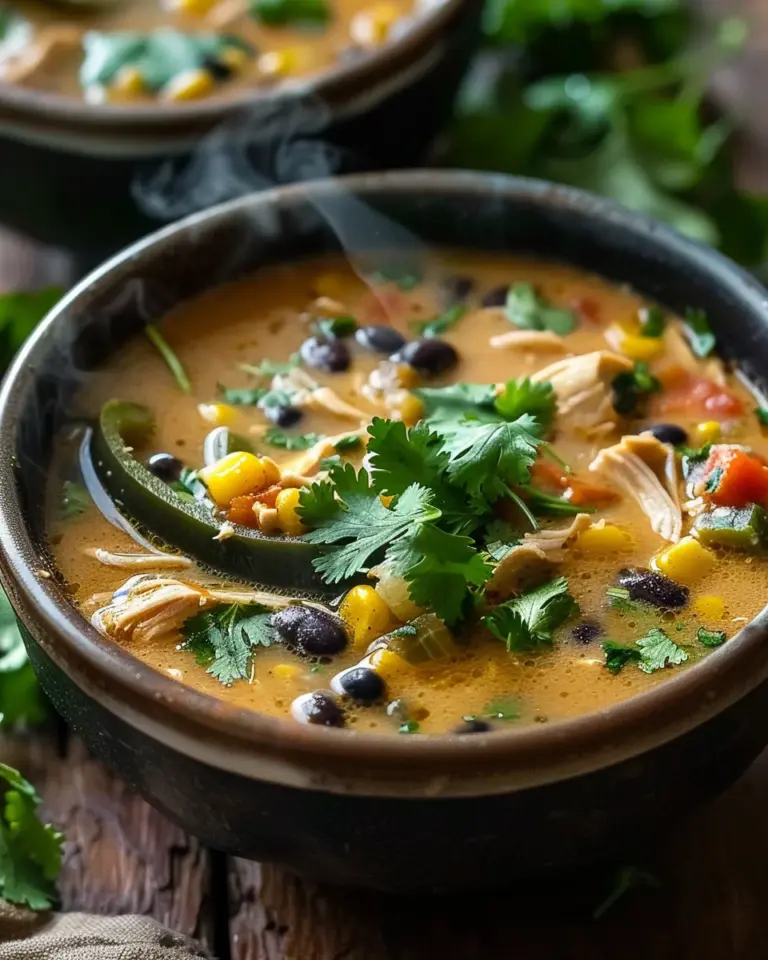 Chicken Poblano and Black Bean Soup