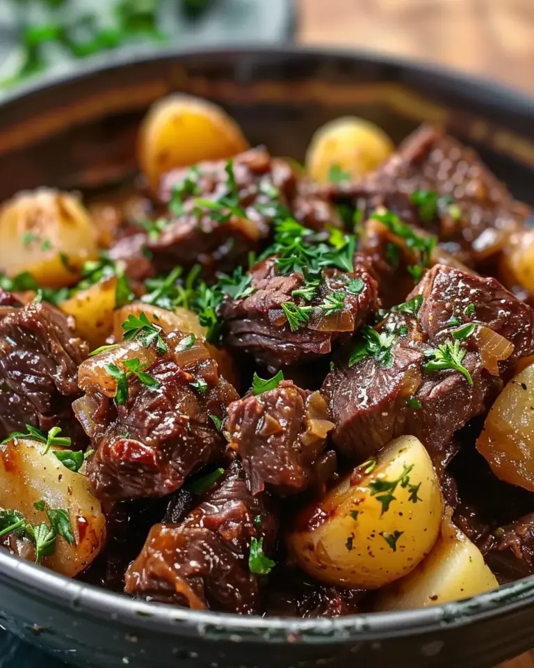 Slow Cooker Garlic Butter Beef with Potatoes