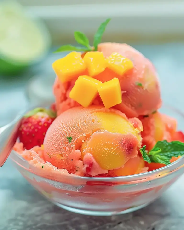 Mango Strawberry Sorbet