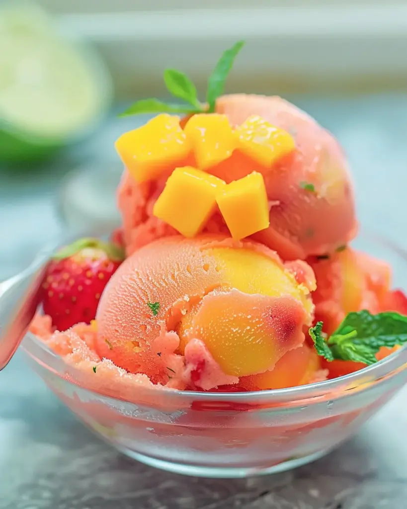 Mango Strawberry Sorbet