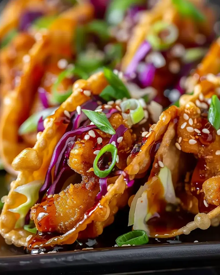 Crispy Chicken Wonton Tacos Recipe with Perfect Teriyaki Glaze