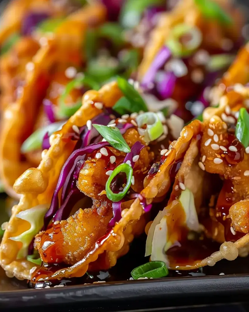 Crispy Chicken Wonton Tacos Recipe with Perfect Teriyaki Glaze
