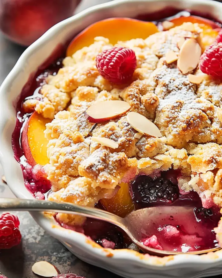 Easy Peach and Raspberry Cobbler