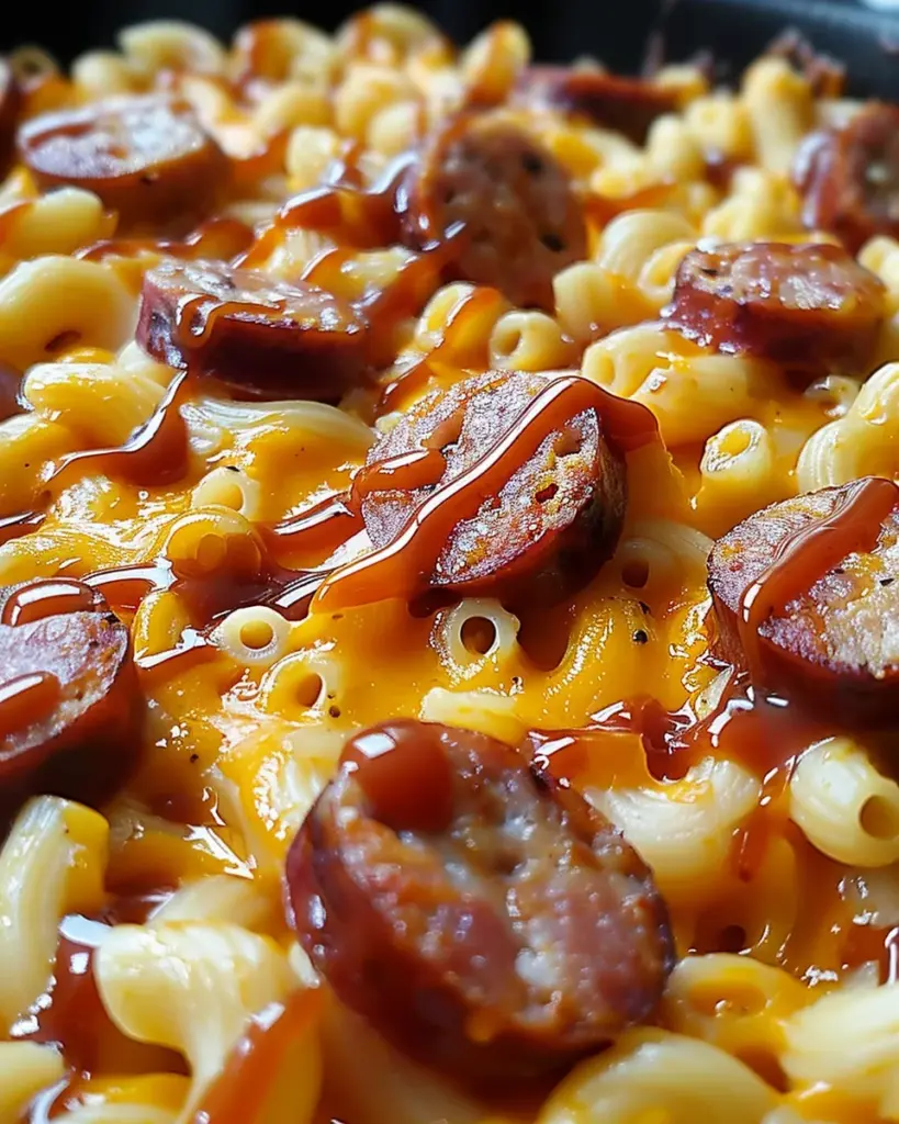 Spicy BBQ Cheddar Mac with Smoked Sausage