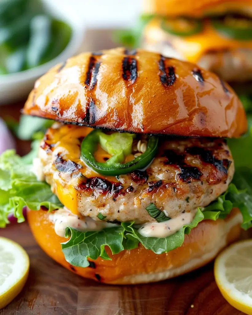 Jalapeño Cheddar Turkey Burgers