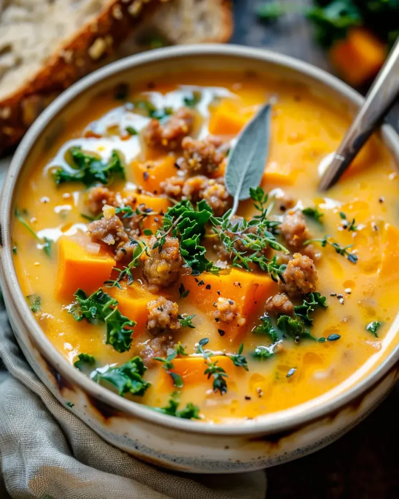Creamy Sweet Potato and Sausage Soup