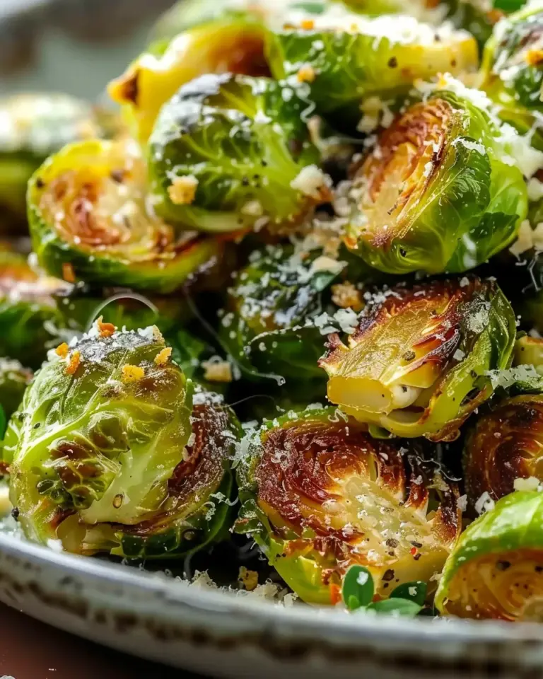 Crispy Garlic Parmesan Brussels Sprouts