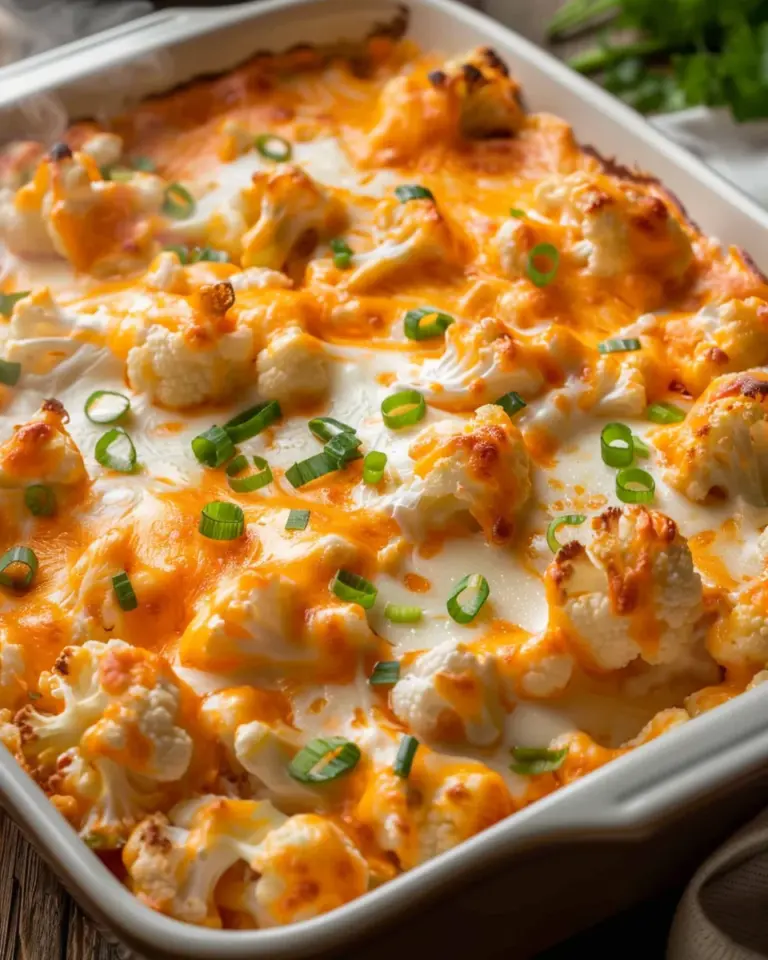 Creamy Buffalo Chicken Cauliflower Casserole Recipe