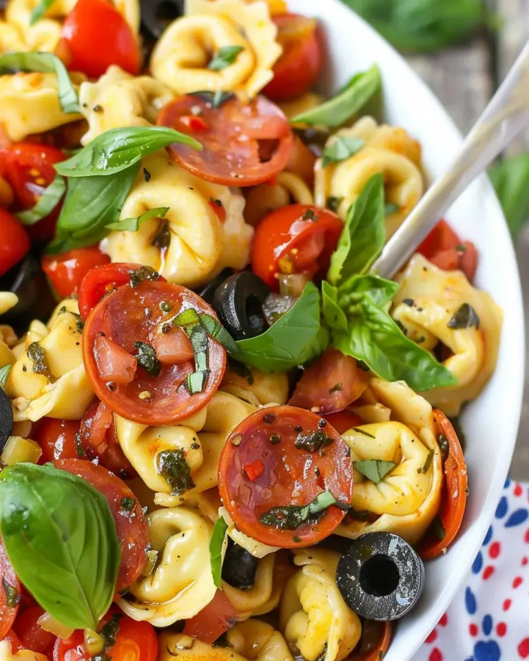Roasted Red Pepper and Parmesan Tortellini Salad