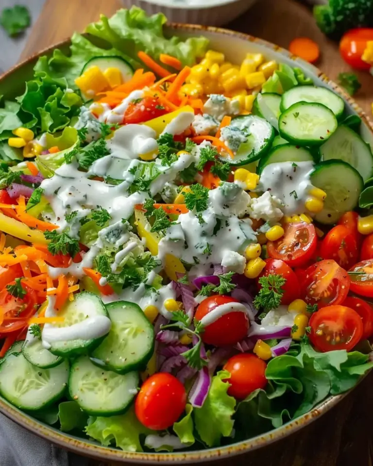 Zesty Divorce Salad with Crunchy Vegetables and Creamy Dressing
