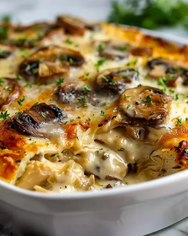 Keto Garlic Mushroom Chicken Casserole