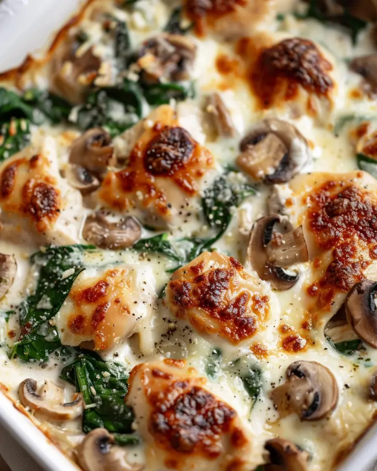 Chicken Spinach & Mushroom Low Carb Oven Dish