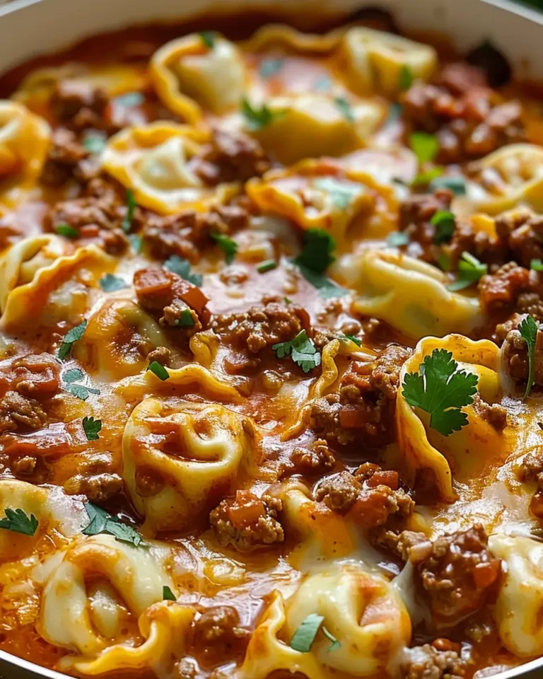 Cheesy Beef Enchilada Tortellini