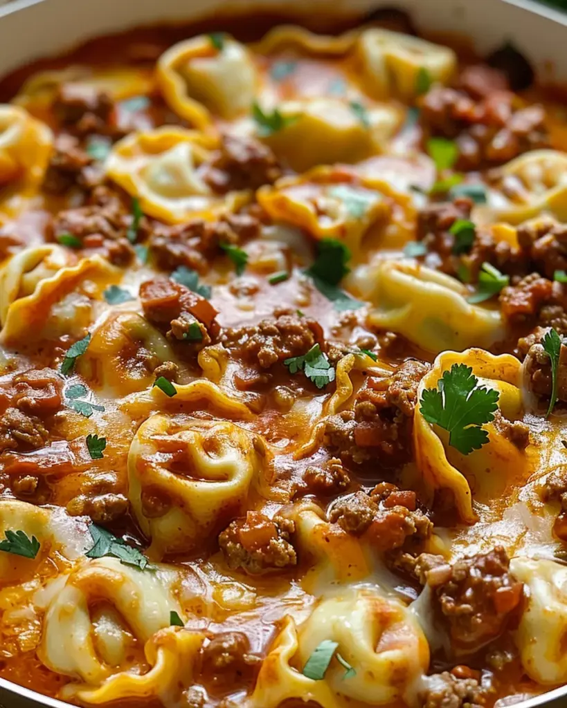 Cheesy Beef Enchilada Tortellini