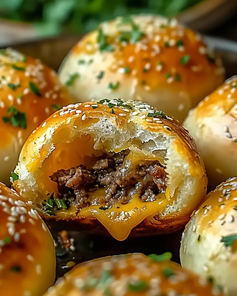 Irresistibly Cheesy Garlic Parmesan Cheeseburger Bombs