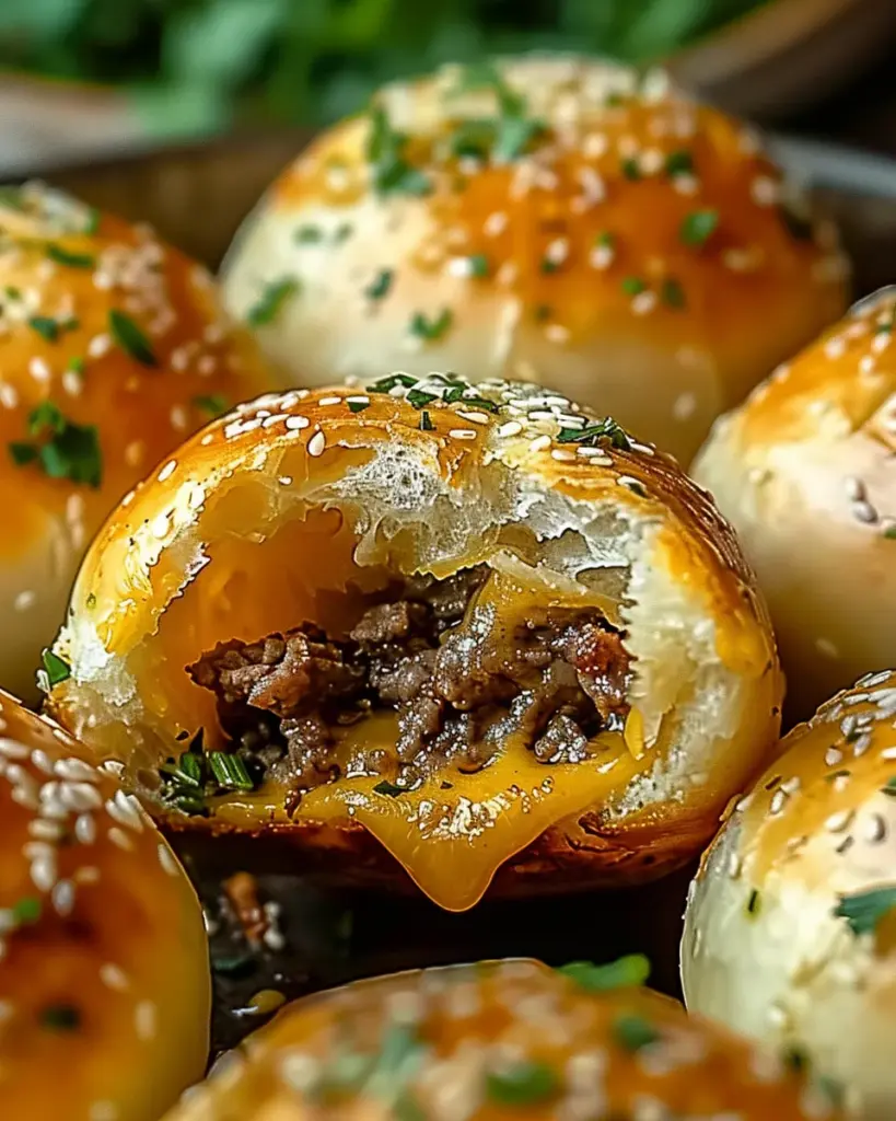Irresistibly Cheesy Garlic Parmesan Cheeseburger Bombs
