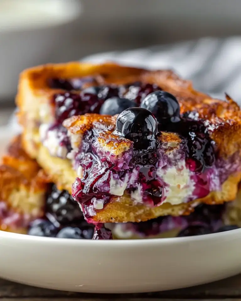 Blueberry Cream Cheese French Toast Casserole