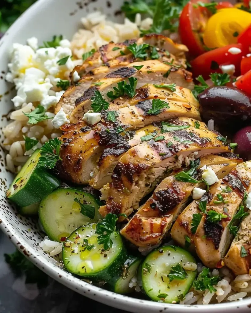 Mediterranean Chicken and Rice Bowl