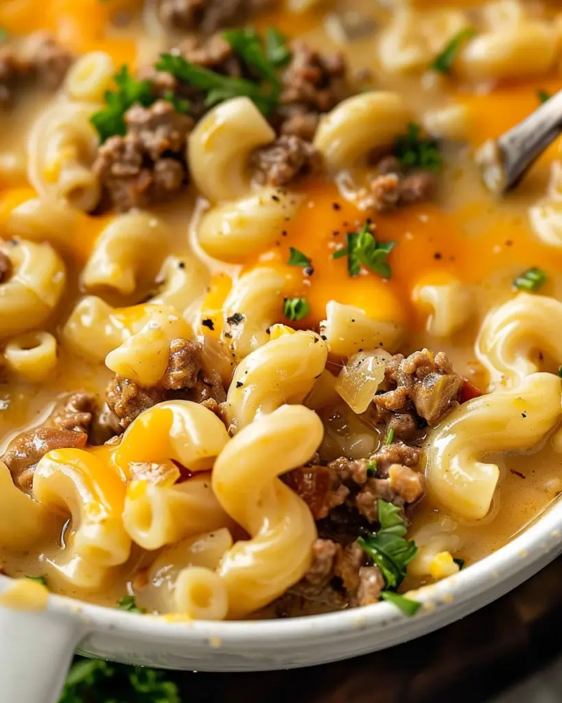 Macaroni Cheeseburger Soup