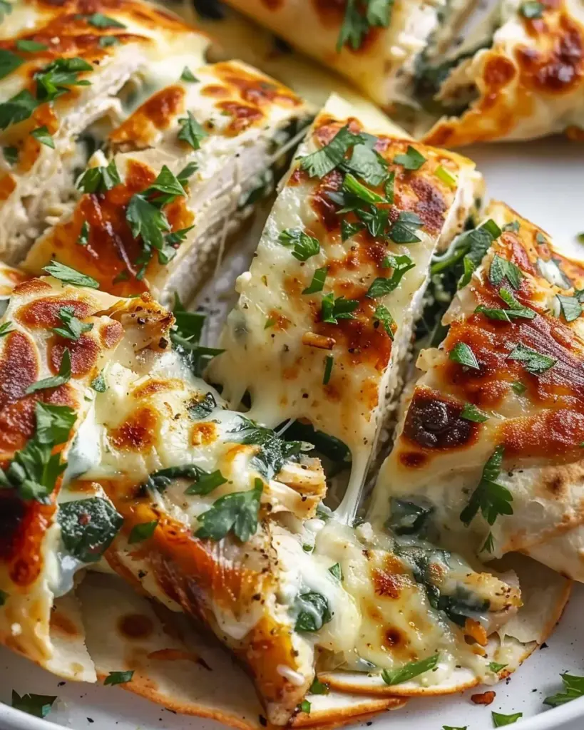Savory Baked Cheese and Garlic Chicken Wraps with Fresh Herbs