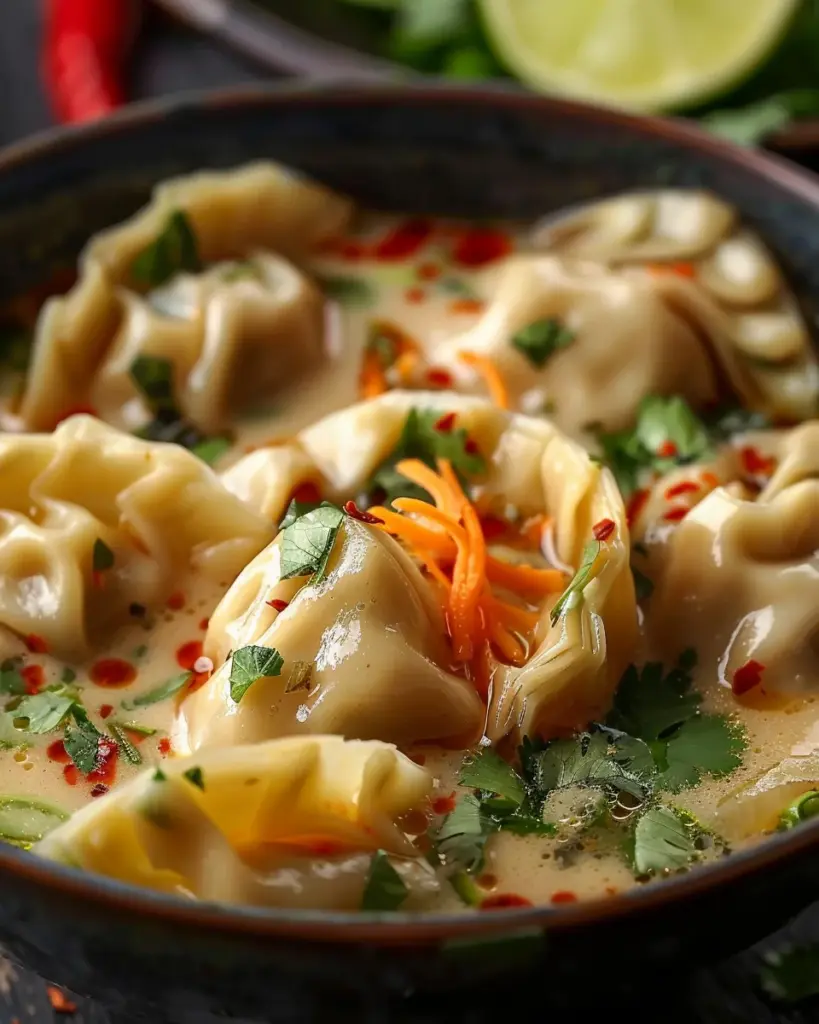 Thai Potstickers with Coconut Broth