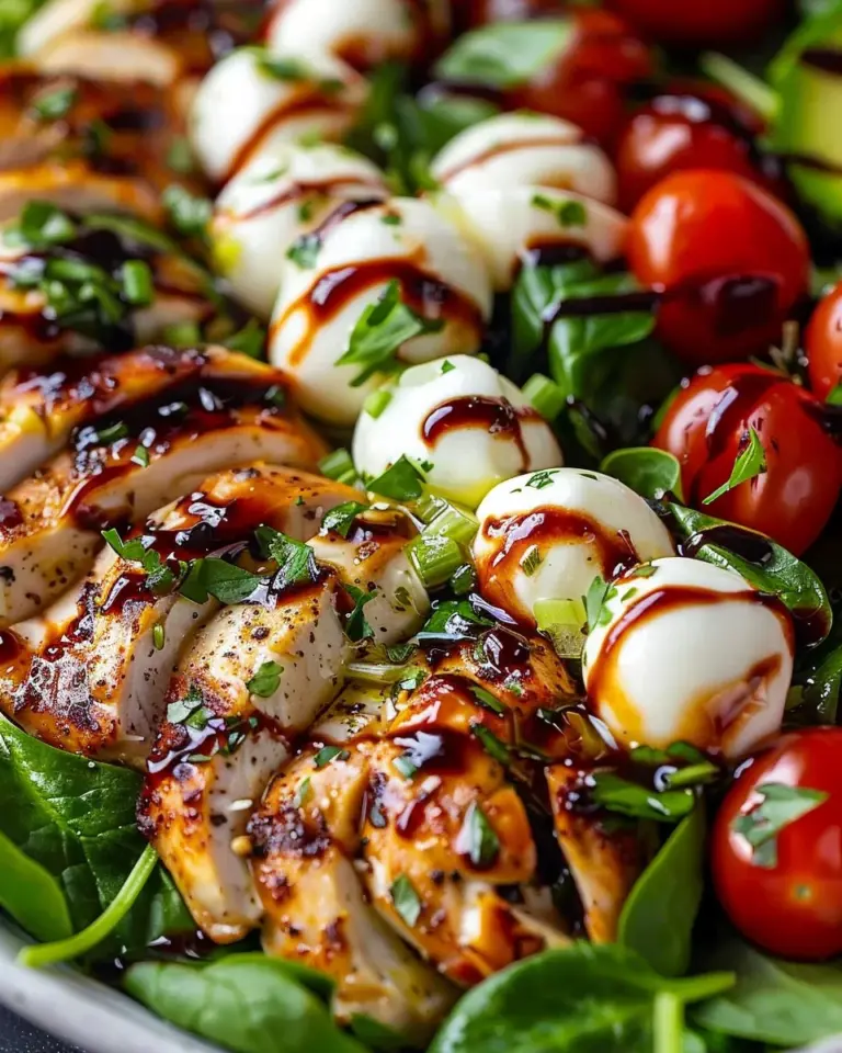 Baked Marinated Chicken Salad with Mozzarella and Balsamic Vinaigrette