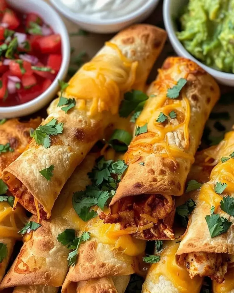 Crunchy Oven-Baked Chicken Taquitos