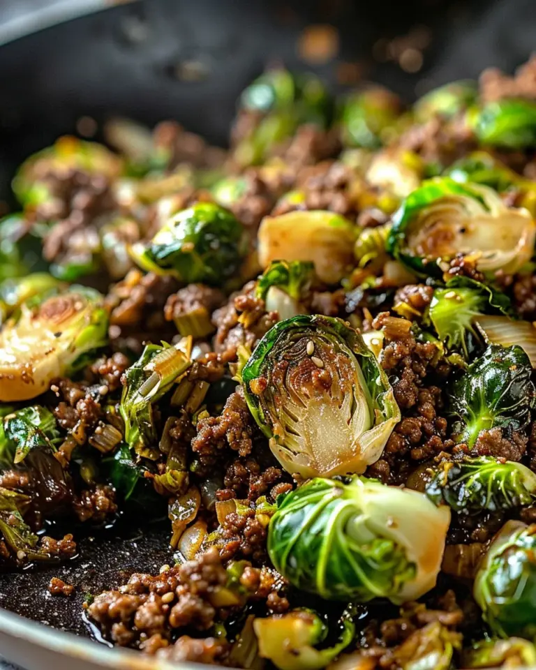 Ground Beef and Brussels Sprouts