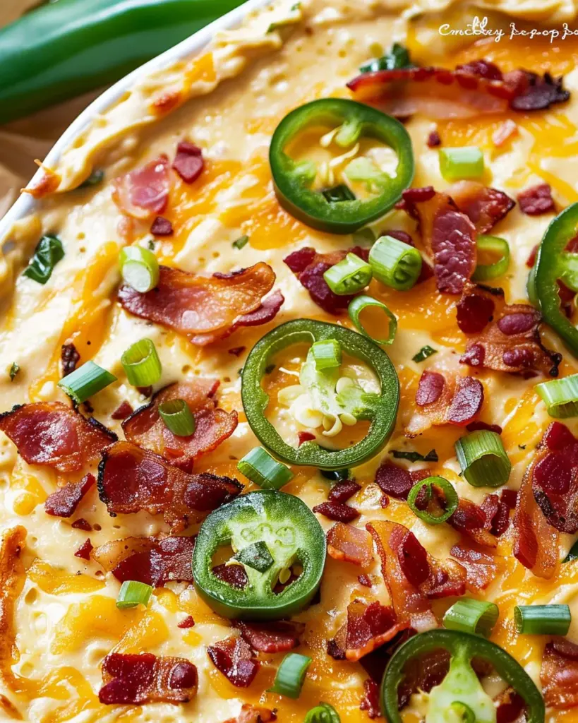 Crockpot Jalapeno Popper Dip with Bacon