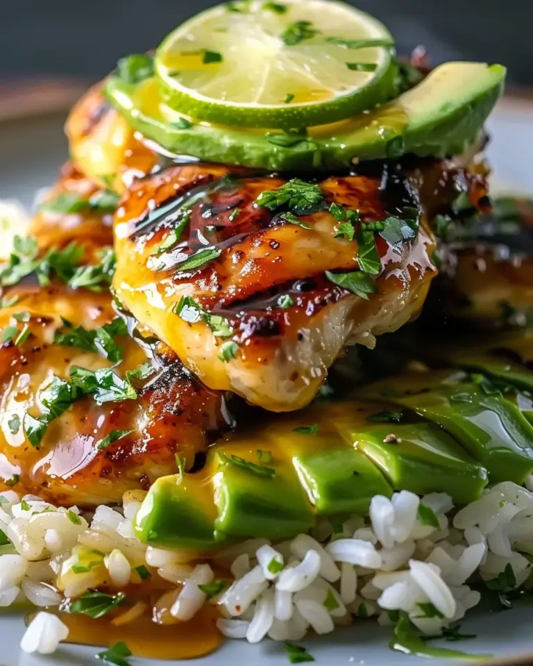 Tangy Honey Lime Chicken & Avocado Rice Stack That Delights