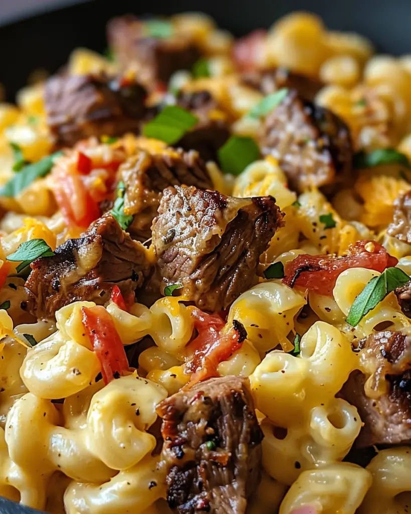 Steak & Pepper Jack Queso Mac