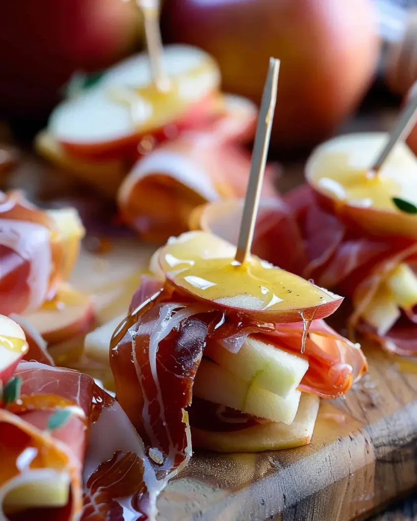 Prosciutto-Wrapped Cheese and Apple Bites