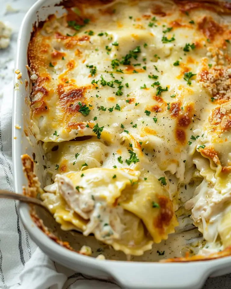 Alfredo Ravioli Casserole