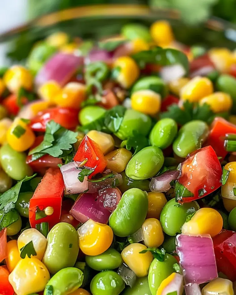 Edamame Salad with Cilantro Lime Dressing