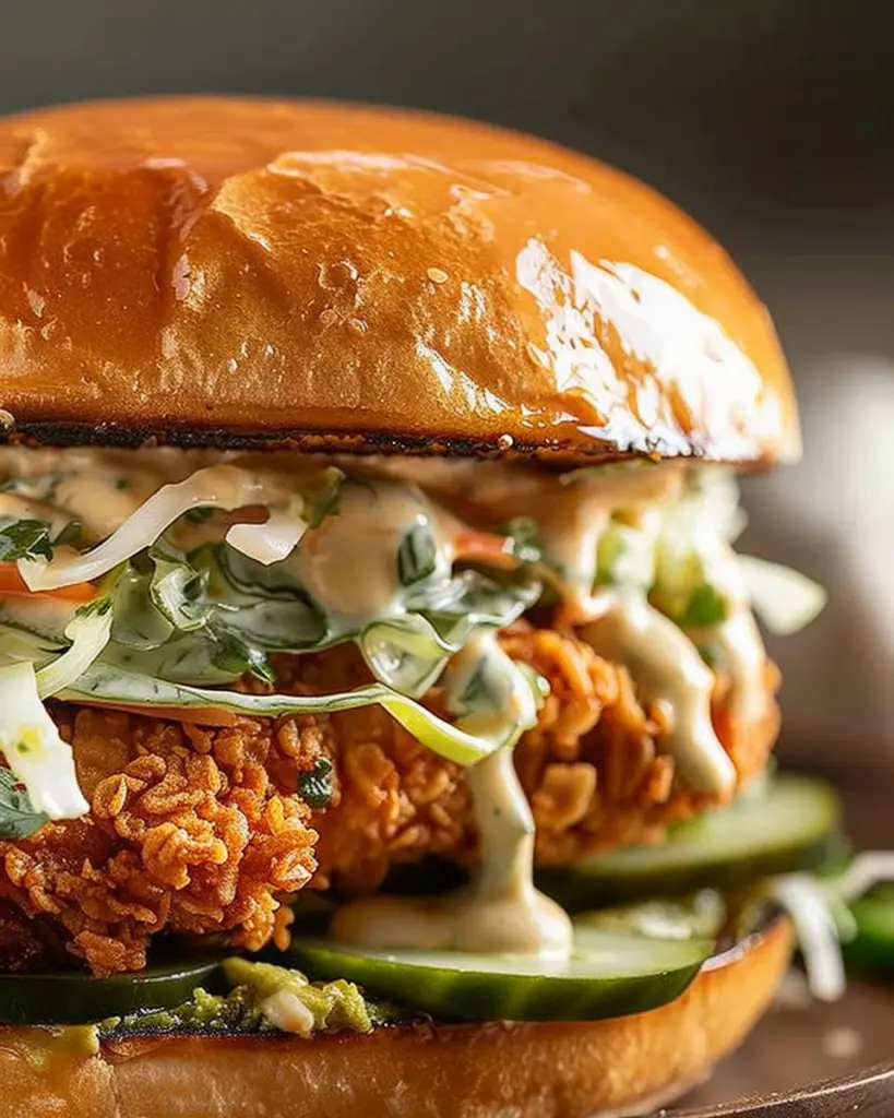 Crispy Cilantro Lime Chicken Sandwich (Air-Fried or Oven Baked)