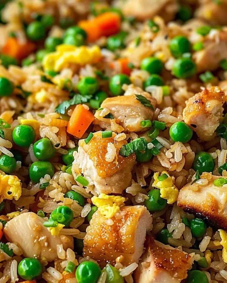 High Protein Crispy Garlic Chicken Fried Rice