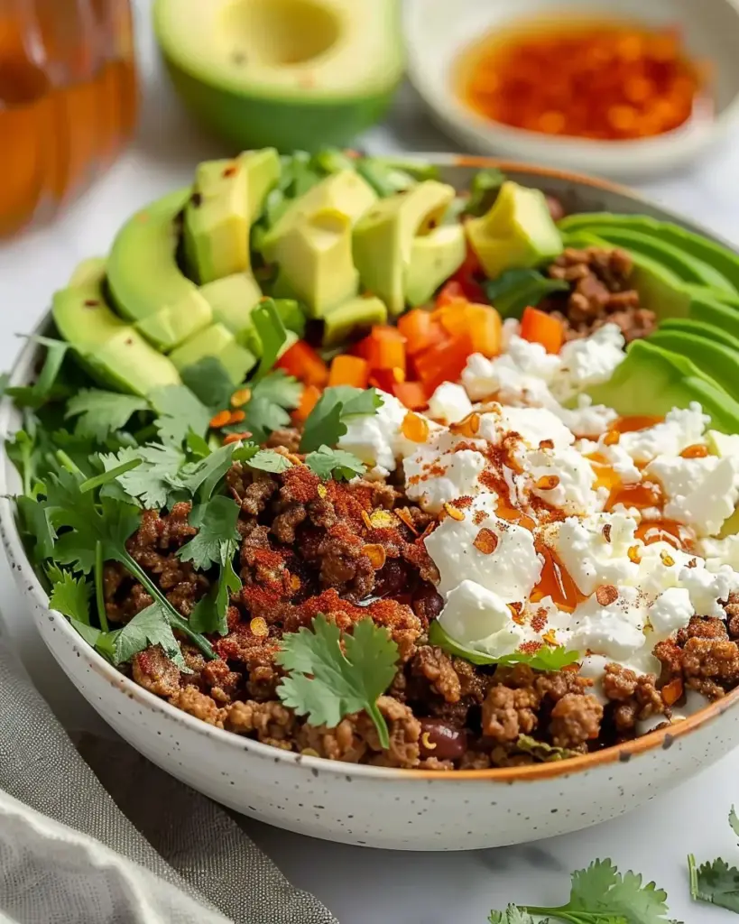 Spicy Cottage Cheese Taco Bowls