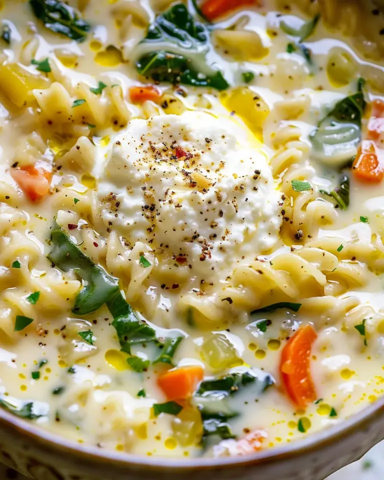 Creamy White Lasagna Soup with Veggies