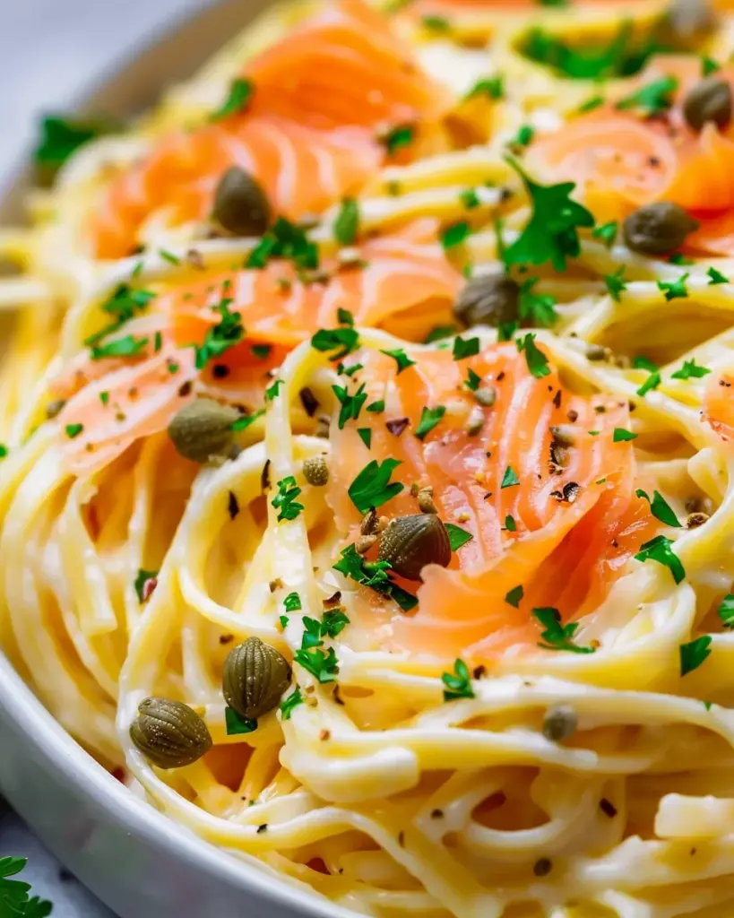 Healthier Smoked Salmon Linguine