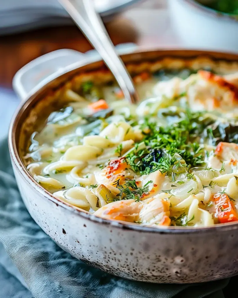 Healing Ginger Garlic Chicken Noodle Soup