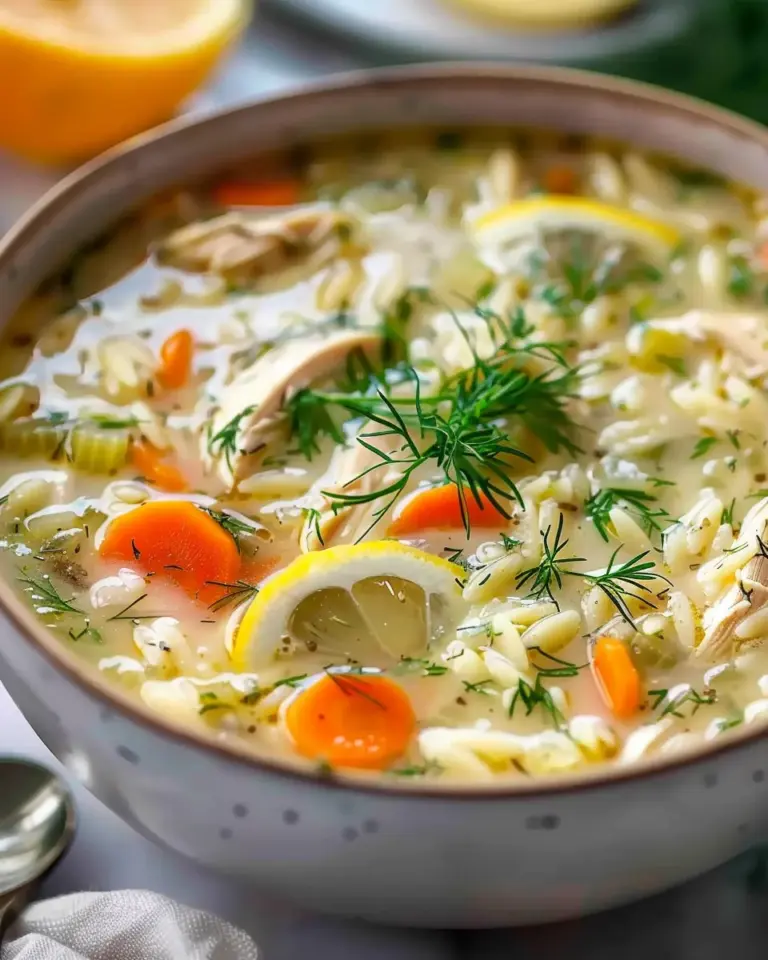 Creamy Greek Lemon Chicken Soup