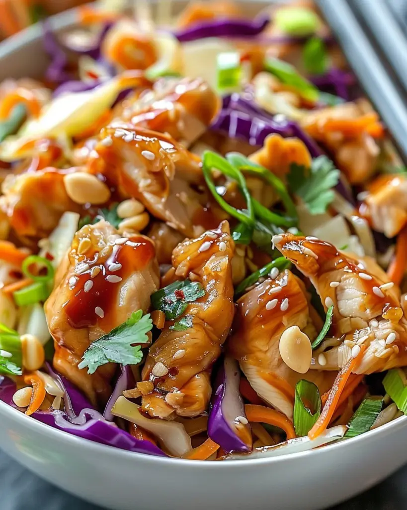Delicious Egg Roll Bowls with Chicken and Cabbage in 10 Minutes