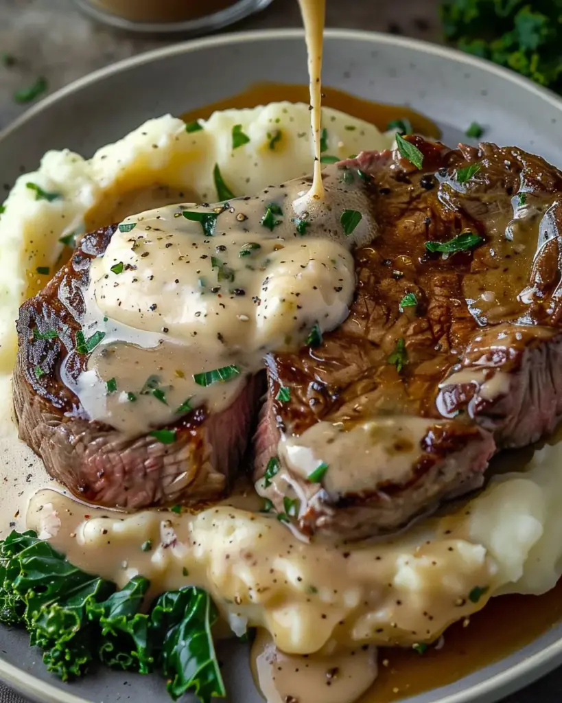 Savory Gaelic Irish Steaks with Whiskey Cream and Colcannon Delight