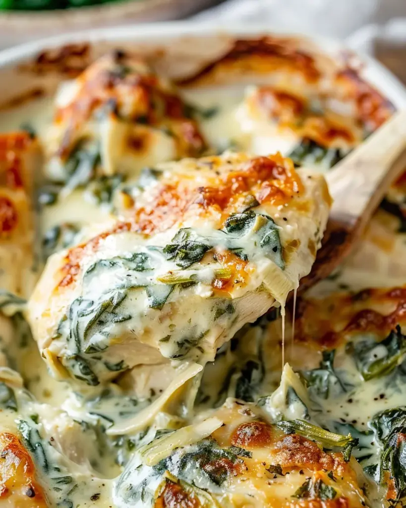 The Perfect Spinach and Artichoke Chicken Bake