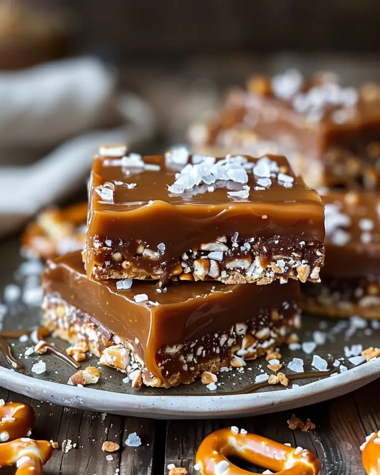 Delicious No-Bake Salted Caramel Pretzel Bars in Minutes
