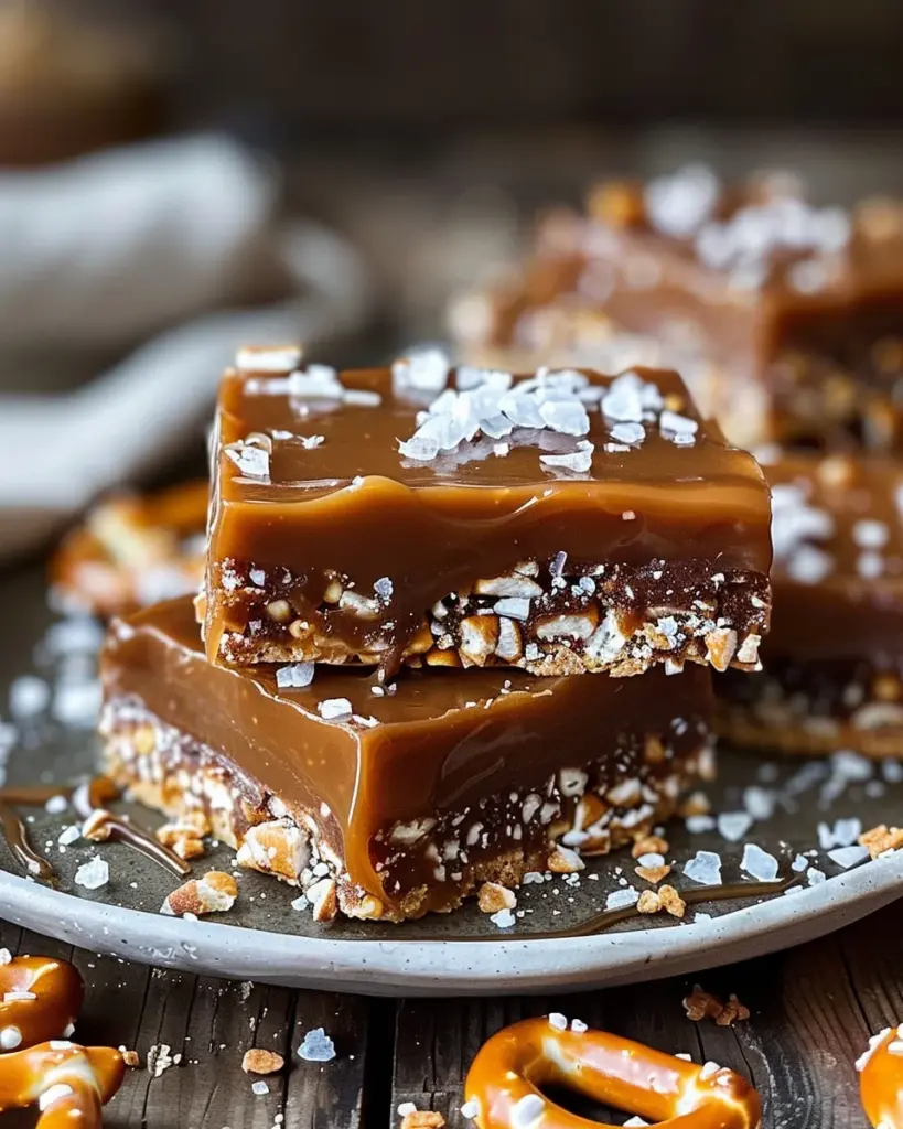 Delicious No-Bake Salted Caramel Pretzel Bars in Minutes